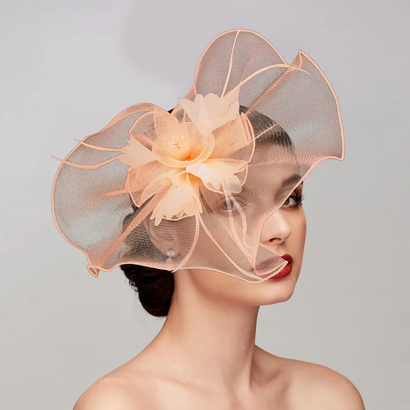 Feathers / Net Fascinators / Hats / Headpiece with Feather / Cap / Flower 1 PC Wedding / Horse Race / Melbourne Cup Headpiece