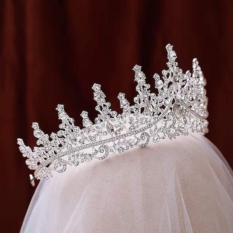 Crown Tiaras Alloy Wedding Special Occasion Valentine'S Day Valentine Luxury Princess with Rhinestone Headpiece Headwear