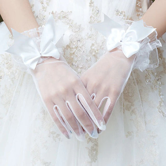 Tulle Wrist Length Glove Vintage Style / Elegant with Bow(S) Wedding / Party Glove