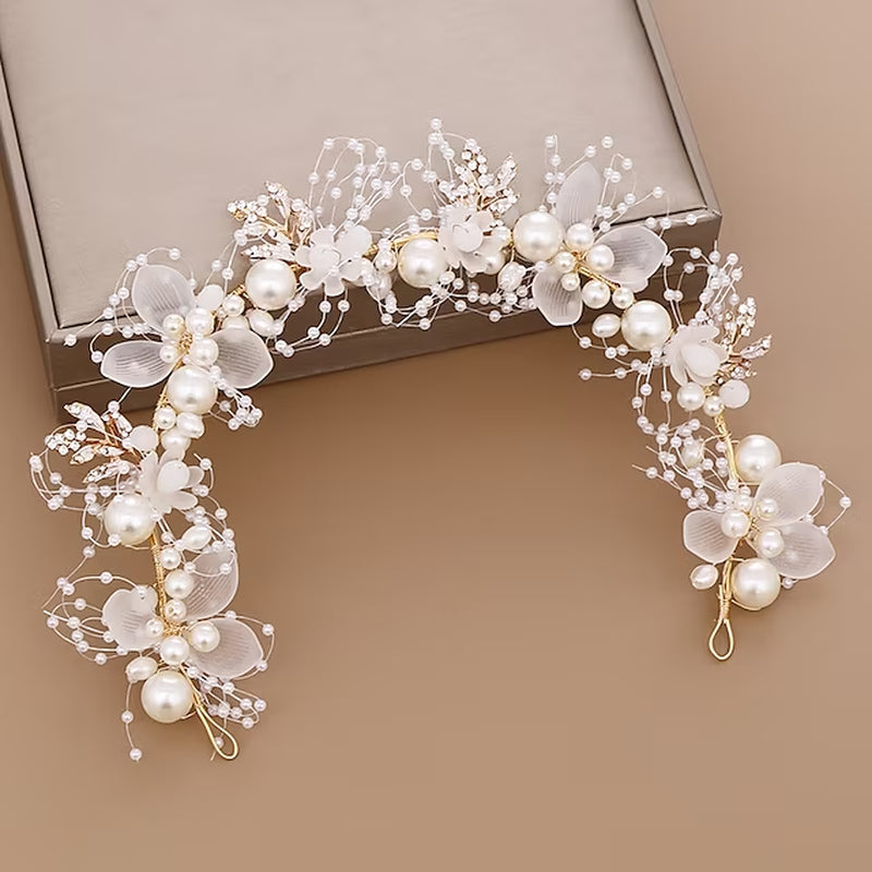 Crown Tiaras Headbands Headpiece Imitation Pearl Rhinestone Wedding Party / Evening Retro Sweet with Faux Pearl Crystal / Rhinestone Headpiece Headwear