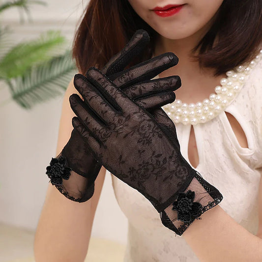 Polyester Wrist Length Glove Stylish / Vintage Style with Petal Wedding / Party Glove