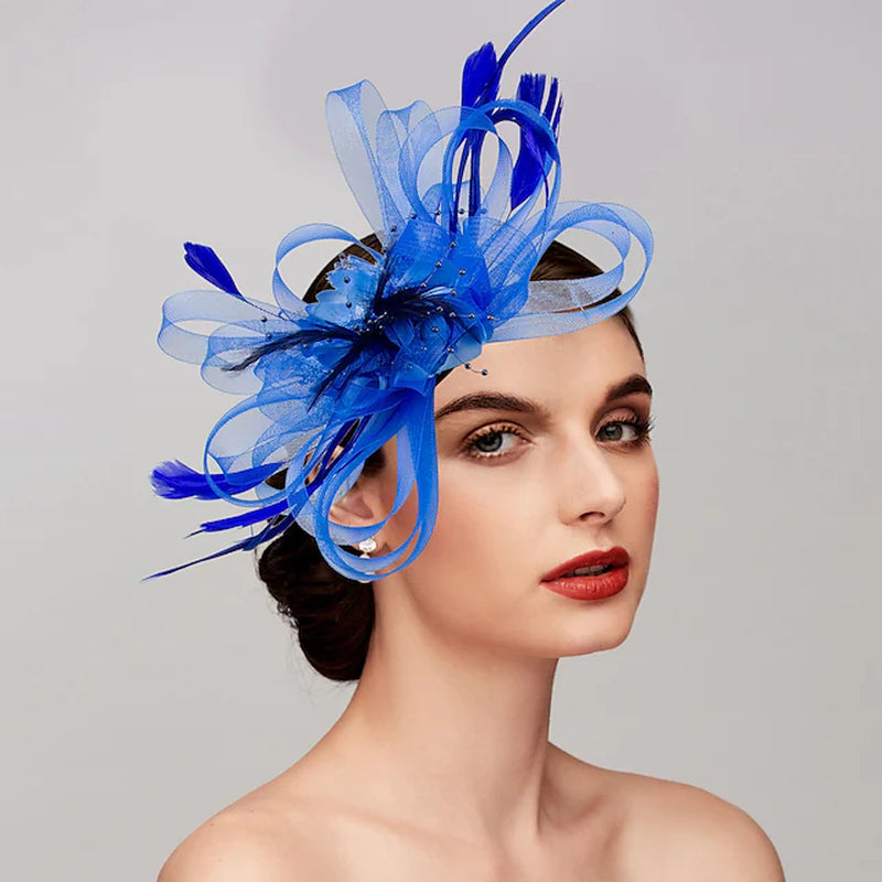 Feathers / Net Fascinators / Hats / Headpiece with Feather / Cap / Flower 1 PC Wedding / Party / Evening / Melbourne Cup Headpiece